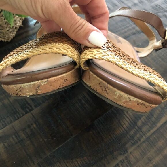 Unlisted Brown Carly Woven Wedge Sandals - Picture 6 of 10